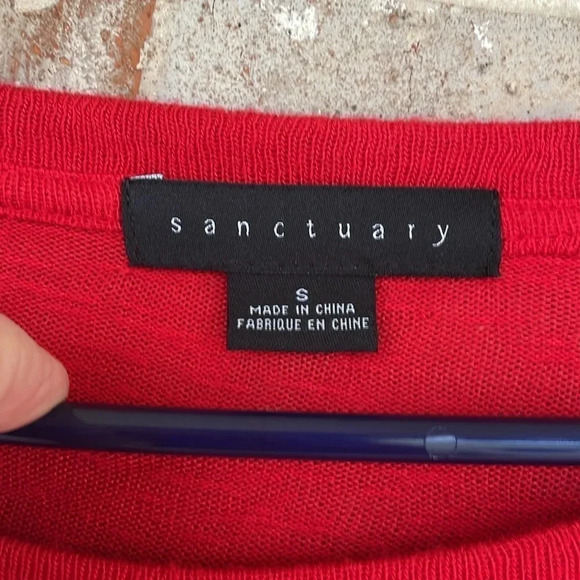 Sanctuary Red Raglan Light Weight Sweater - Picture 4 of 10